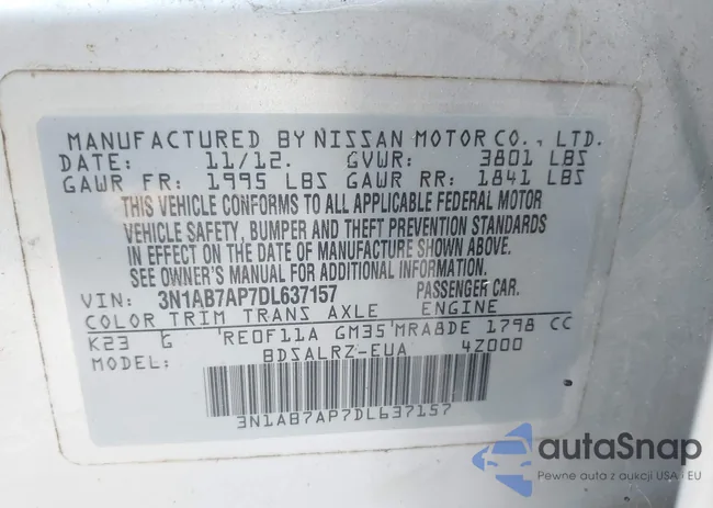 3N1AB7AP7DL637157: 43105007