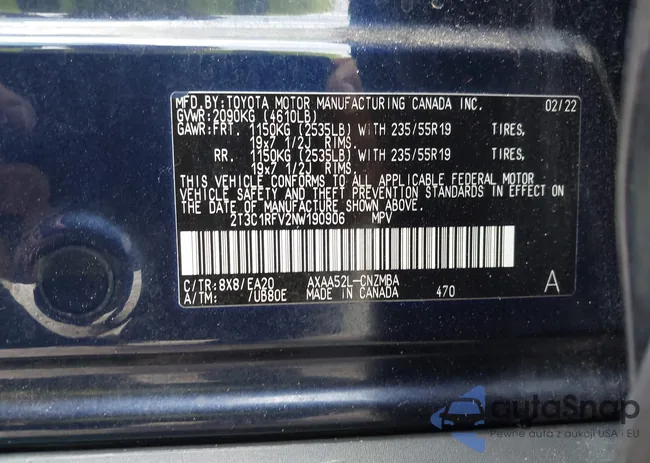 2T3C1RFV2NW190906: 43105034