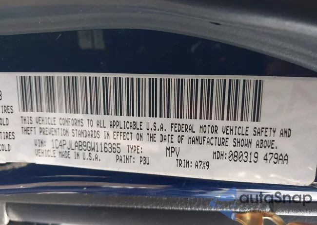 1C4PJLAB9GW116365: 43106174