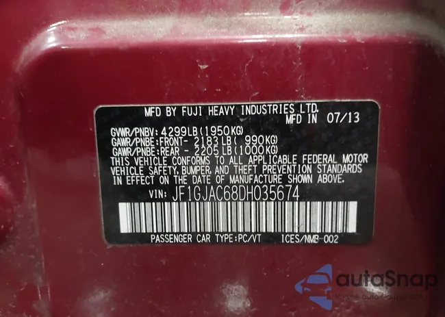 JF1GJAC68DH035674: 43106189