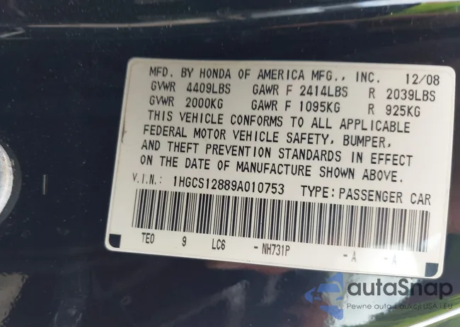 1HGCS12889A010753: 43106194