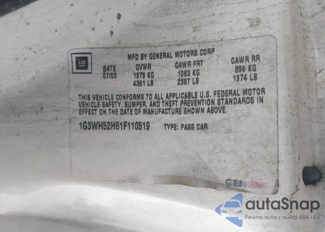 1G3WH52H61F110519: 43106295