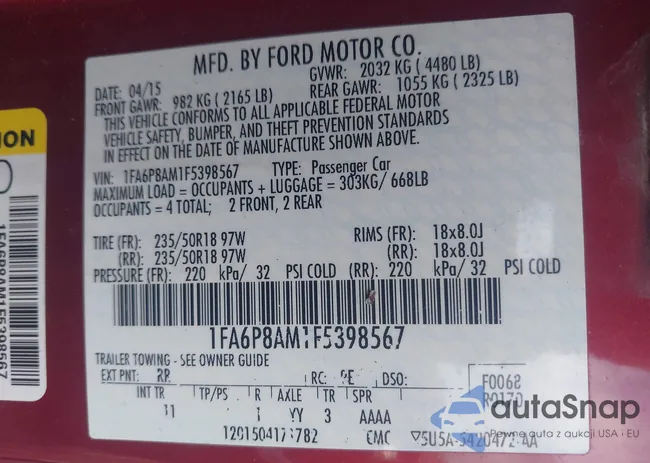 1FA6P8AM1F5398567: 43106322