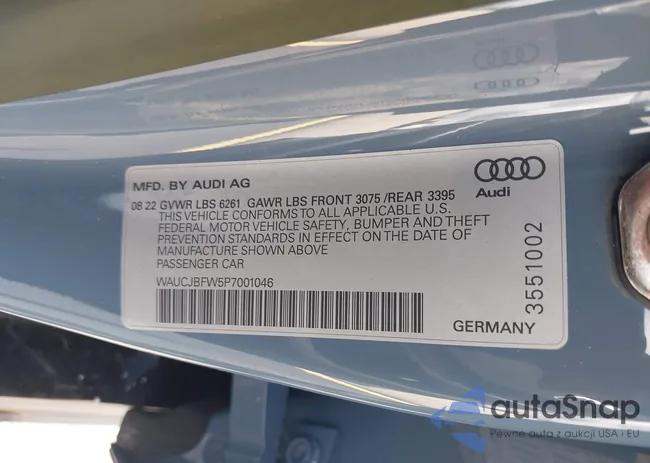 WAUCJBFW5P7001046: 43106325