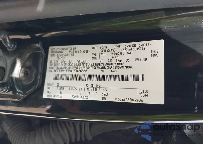 1FTEW1EP8JFD26885: 43106381