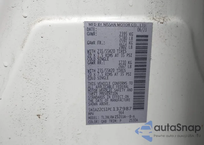 5N1AZ2CS1PC137987: 43106402