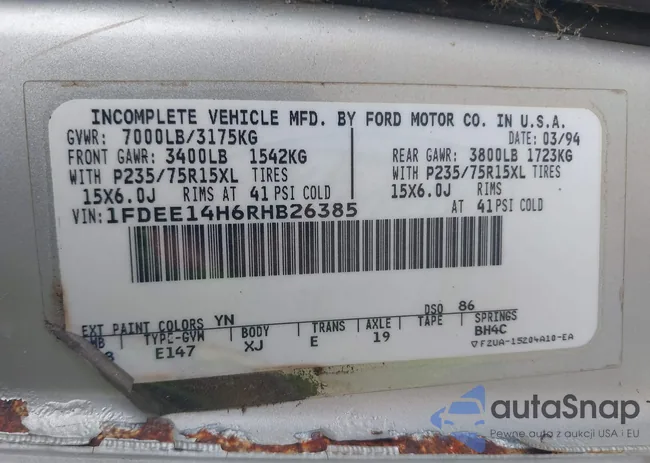 1FDEE14H6RHB26385: 43106442