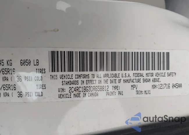 2C4RC1BG3DR658812: 43106512