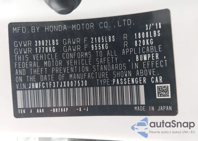 JHMFC1F37JX007530: 43106614