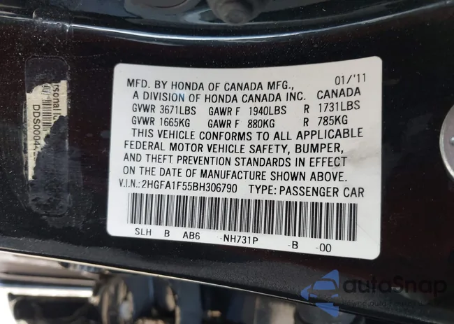 2HGFA1F55BH306790: 43106643