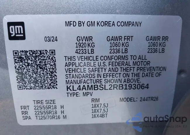 KL4AMBSL2RB193064: 43106648