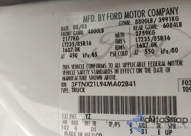 3FTNX21L94MA02841: 43106669