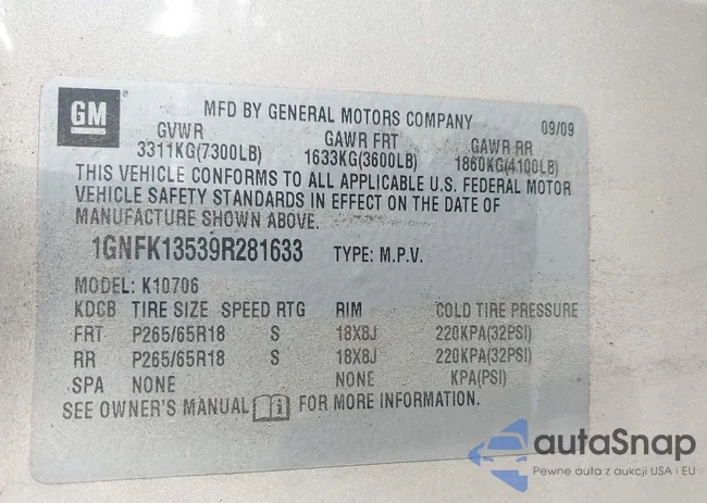 1GNFK13539R281633: 43105763