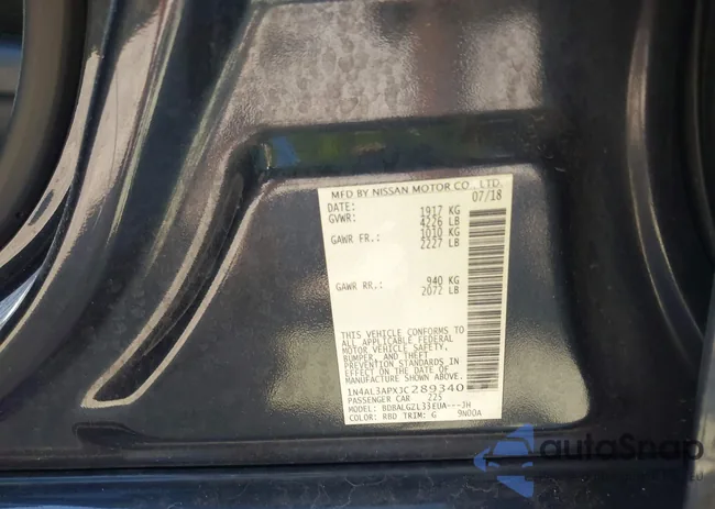 1N4AL3APXJC289340: 43105838