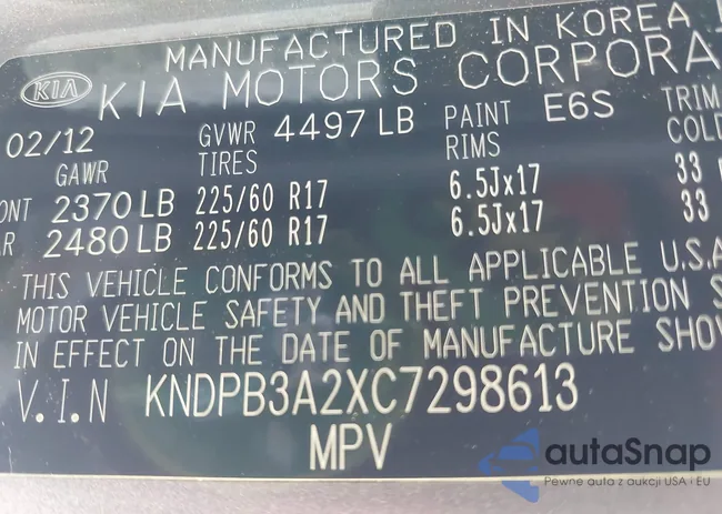 KNDPB3A2XC7298613: 43105853