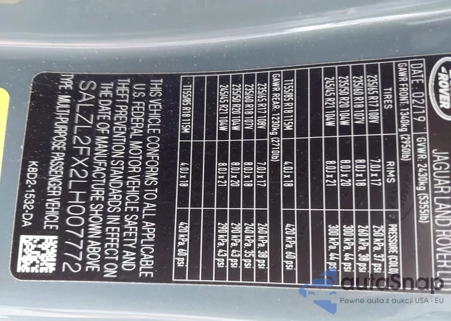 SALZL2FX2LH007772: 43105863