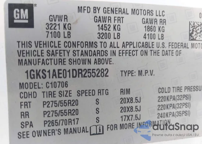 1GKS1AE01DR255282: 43105884