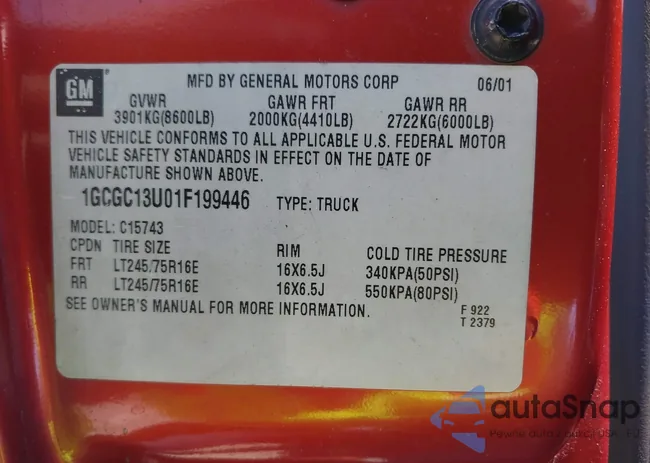 1GCGC13U01F199446: 43105913