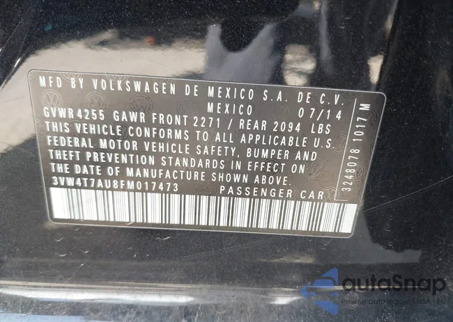 3VW4T7AU8FM017473: 43105997