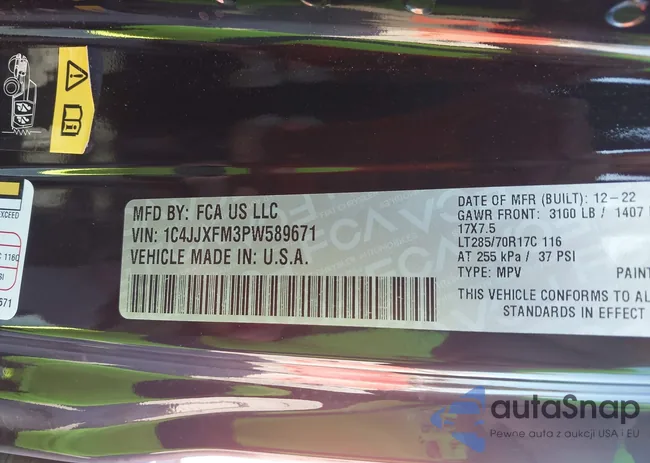 1C4JJXFM3PW589671: 43106012