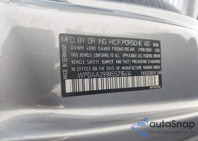 WP0AA29985S716414: 43106018