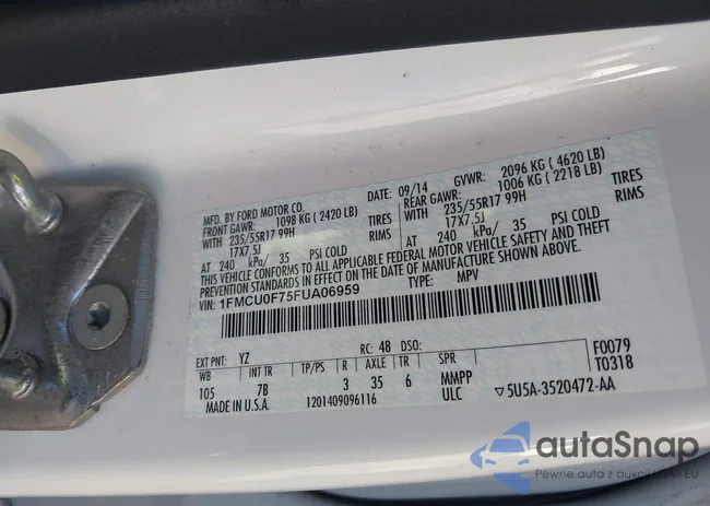 1FMCU0F75FUA06959: 43107204