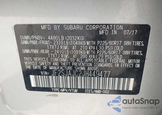 JF2SJAJC2JH449477: 43107374