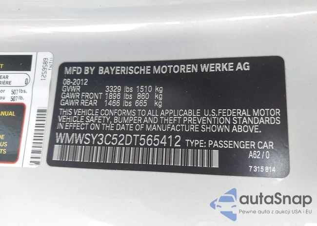 WMWSY3C52DT565412: 43107379