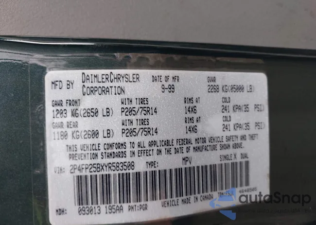 2P4FP25BXYR583508: 43107401