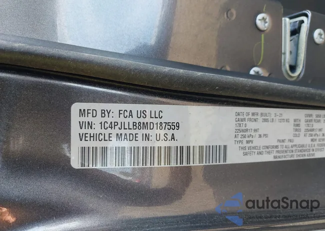 1C4PJLLB8MD187559: 43107431