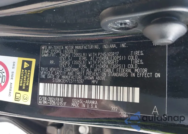 5TDBK3EH7CS111097: 43107469