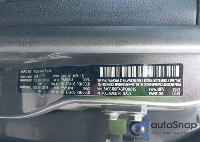 ZACCJBDT4GPC86515: 43107473