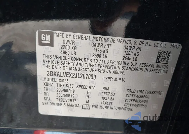 3GKALVEX2JL207030: 43107487