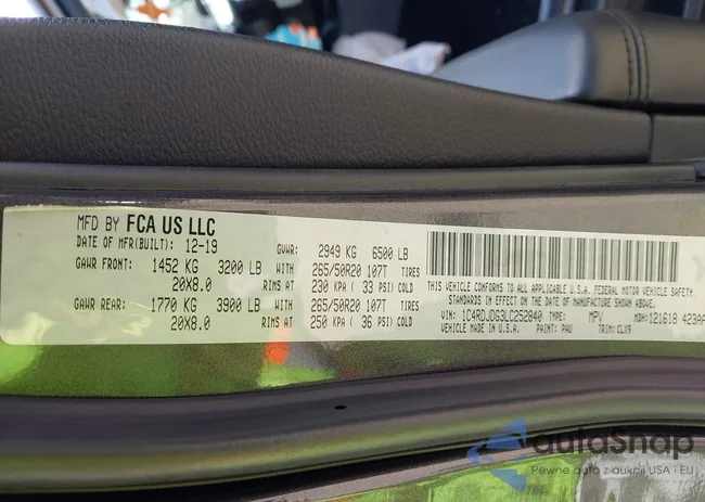 1C4RDJDG3LC252840: 43107584