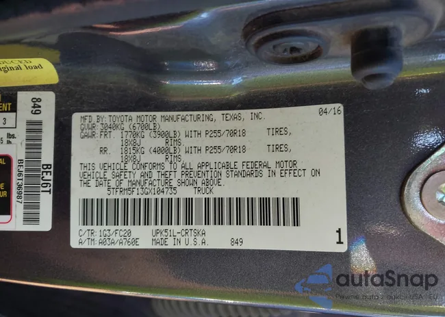 5TFRM5F13GX104735: 43107613