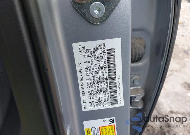 1HGCV1F43KA165294: 43107614