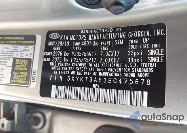 5XYKT3A63EG475678: 43107624