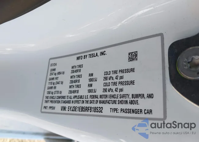 5YJ3E1EB5RF818532: 43107689