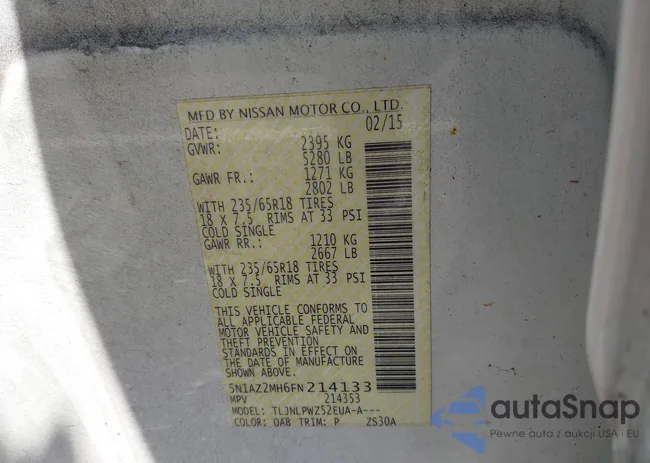 5N1AZ2MH6FN214133: 43106723