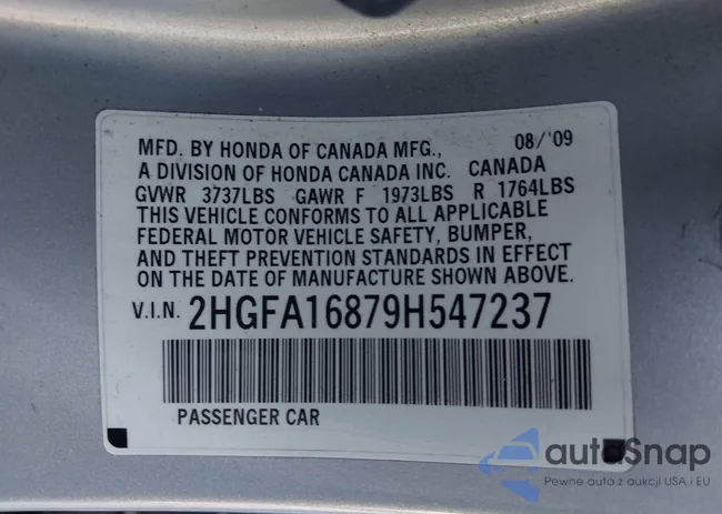 2HGFA16879H547237: 43106747