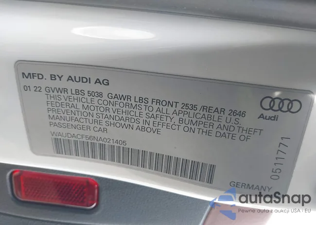 WAUDACF56NA021405: 43106832