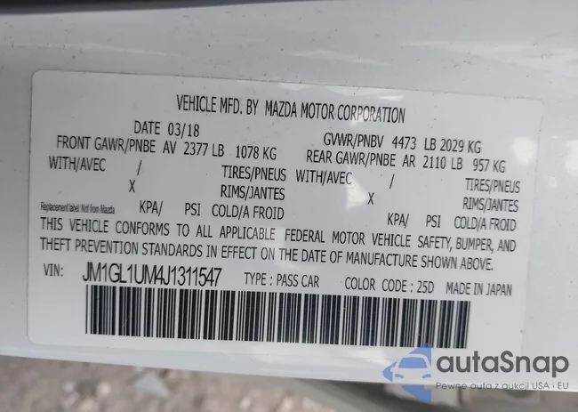 JM1GL1UM4J1311547: 43106892