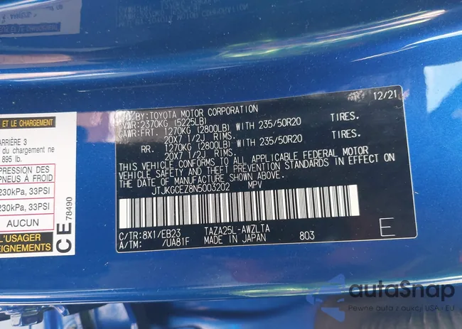 JTJKGCEZ8N5003202: 43106915