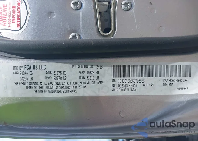 1C3CDFBA6GD700963: 43106923