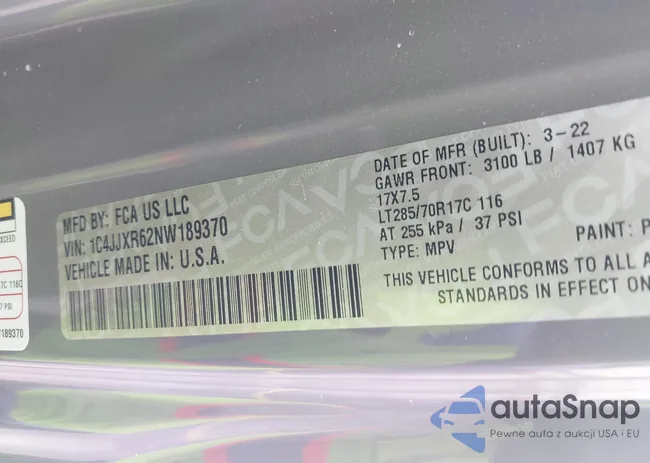 1C4JJXR62NW189370: 43107100