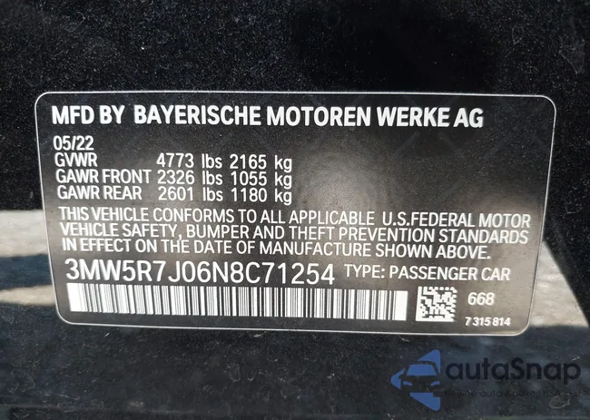 3MW5R7J06N8C71254: 43107106