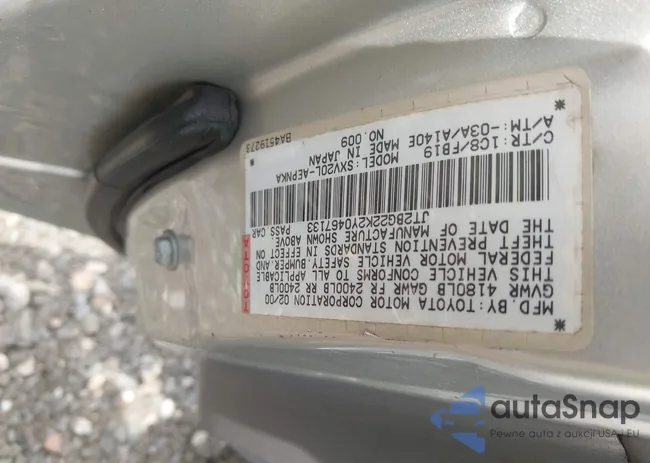 JT2BG22K2Y0467133: 43108107