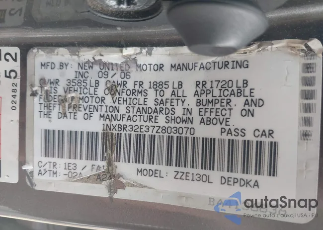 1NXBR32E37Z803070: 43108225