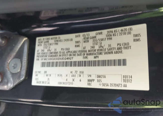 1FMCU0GXXDUD24927: 43108418