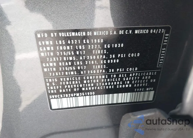 3VVCX7B26PM351990: 43108426